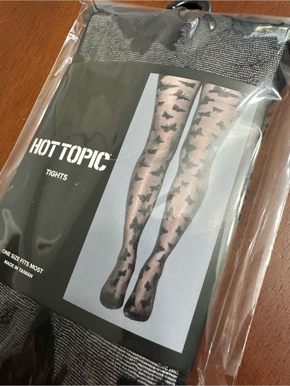 Hot Topic Black Butterfly Pattern Sheer Tights - Picture 3 of 4
